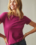Women's Classic Cotton Crew Tee - Raspberry